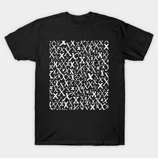 X - Typography (White) T-Shirt by gillianembers